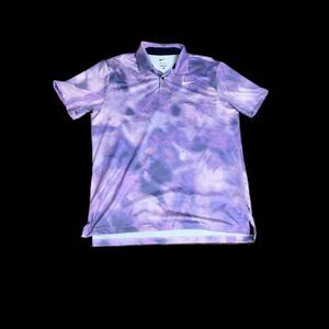 Nike Golf Dri-FIT Tour Ombre Polo Daybreak White Purple Men's Size M